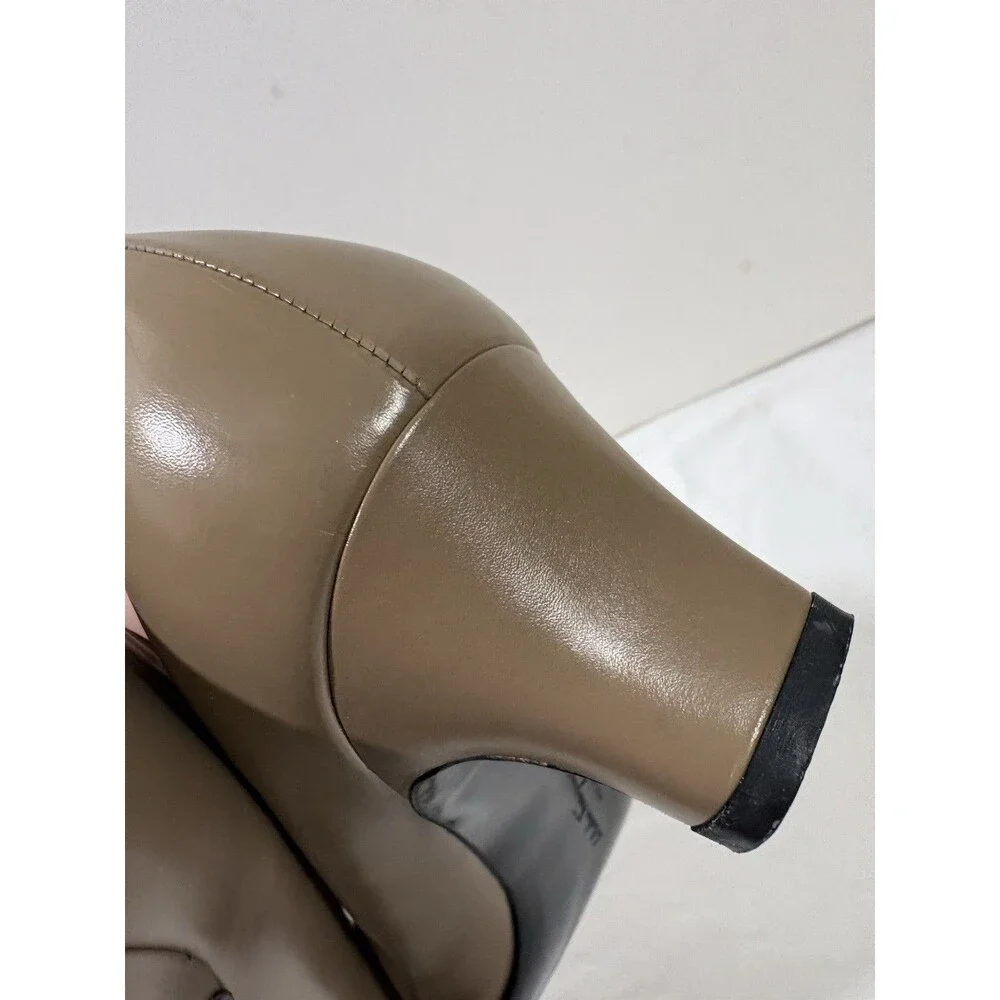 Vintage Salvatore Ferragamo Lizard Cap Toe Kitten Heels Taupe Beige Size 10 4A